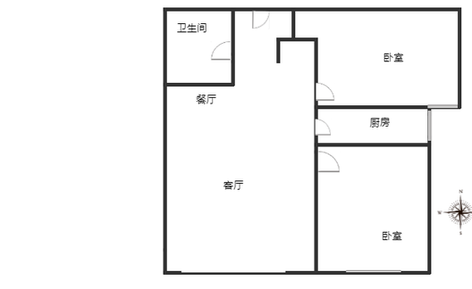K2狮子城2室2厅1卫户型图