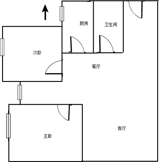 军怡公馆（北京公馆）2室2厅1卫户型图