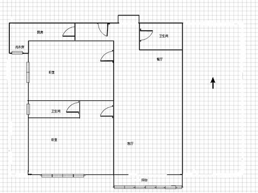 君临天下御景园2室2厅1卫户型图