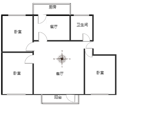 范阳水电小区3室2厅1卫户型图