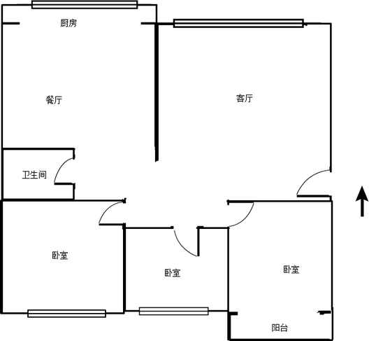 九四家属院3室2厅1卫户型图
