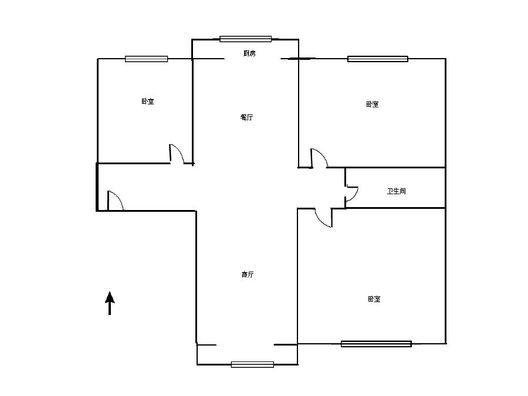 槐林新村3室2厅1卫户型图