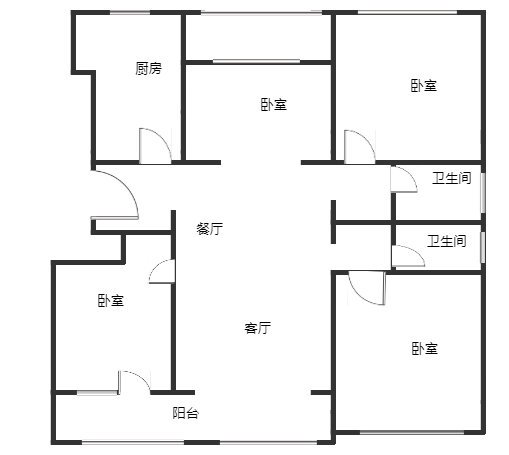 中冶未来城4室2厅2卫户型图