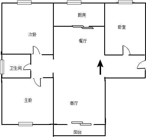 幸福小区3室2厅1卫户型图