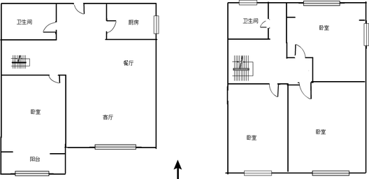 鹏渤印象城·牛津花园3室1厅2卫户型图