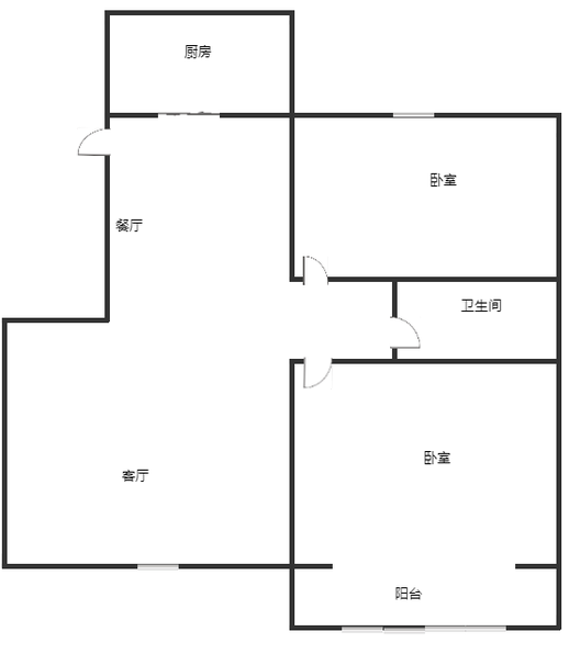 公园壹号2室2厅1卫户型图