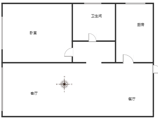 新加坡花园1室1厅1卫户型图