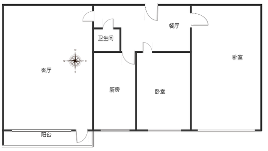仁和小区2室1厅1卫户型图