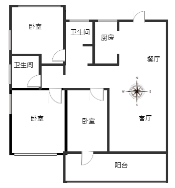 中冶未来城3室2厅2卫户型图