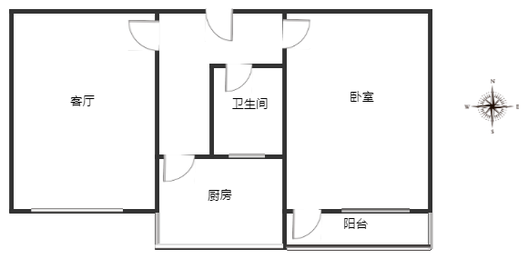 宝林苑小区1室1厅1卫户型图