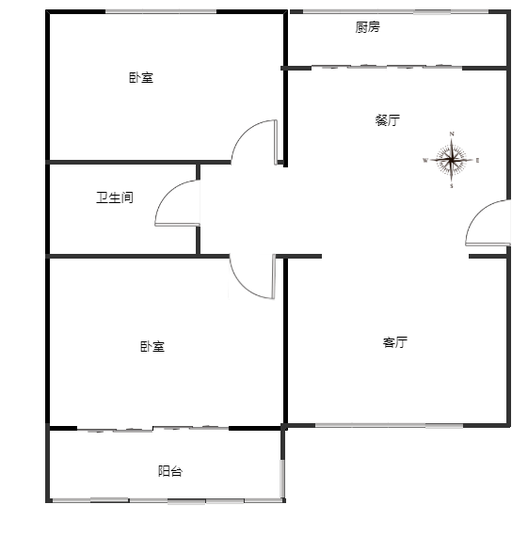 宏远家园2室2厅1卫户型图