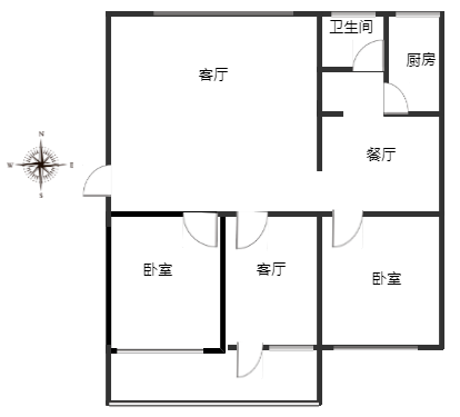 法院家属小区3室2厅1卫户型图