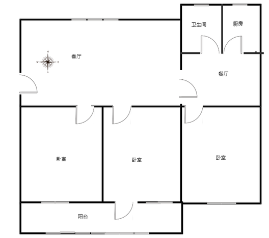 法院家属小区3室2厅1卫户型图