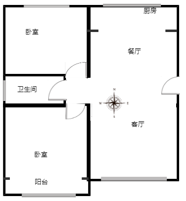 世纪嘉园2室2厅1卫户型图