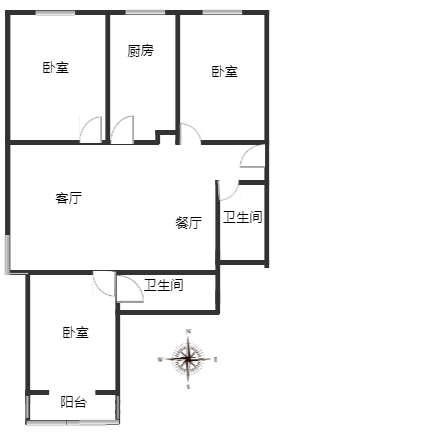 宏远阳光丽景3室2厅2卫户型图