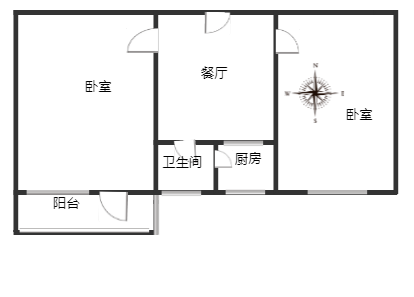 建设局住宅小区2室1厅1卫户型图