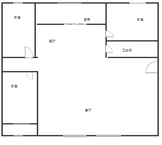 新星小区3室2厅1卫户型图