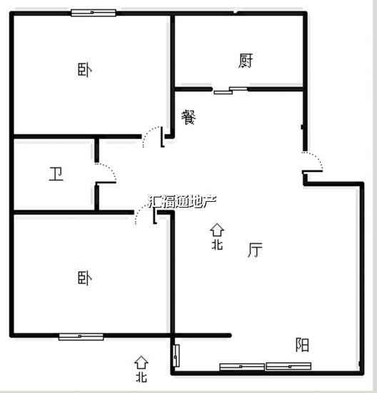 天筑逸城2室1厅1卫户型图