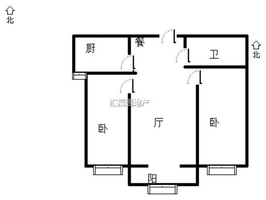 富景华庭2室1厅1卫户型图