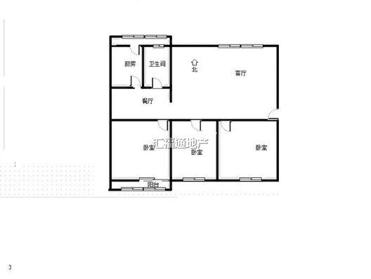 农业局小区3室1厅1卫户型图