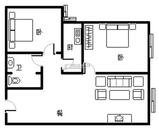 公园壹号2室1厅1卫户型图