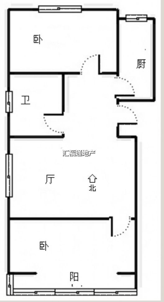 强舜铭城2室1厅1卫户型图