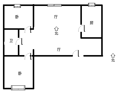 东林家园2室2厅1卫户型图