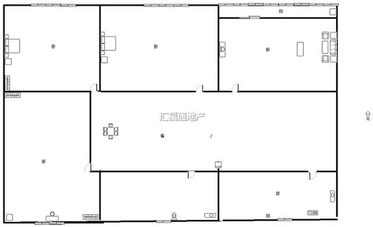 铁道部建厂局小区（范阳路）4室2厅1卫户型图