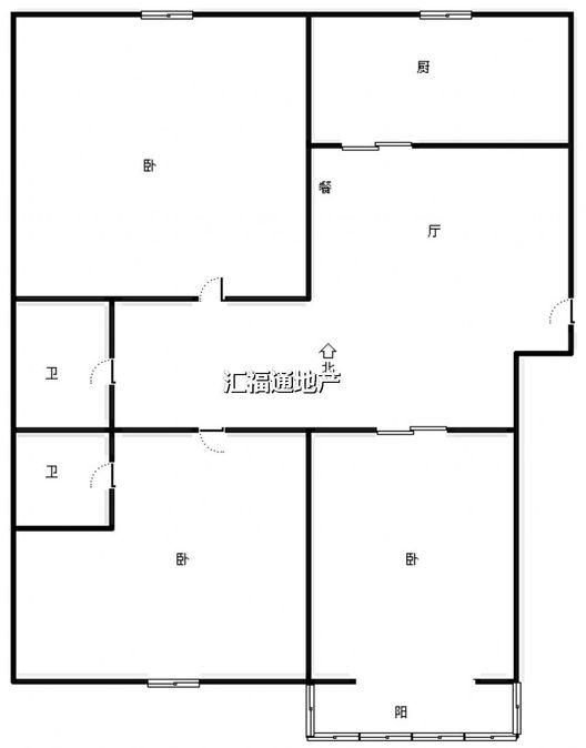 汇元四季橙3室2厅2卫户型图