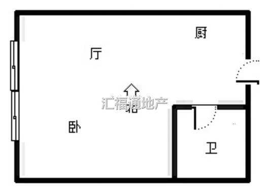 国富公寓(18号楼）1室1厅1卫户型图