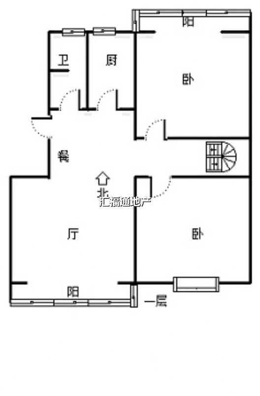 军怡家园3室2厅1卫户型图