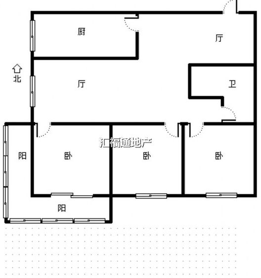 华泰豪庭3室2厅1卫户型图