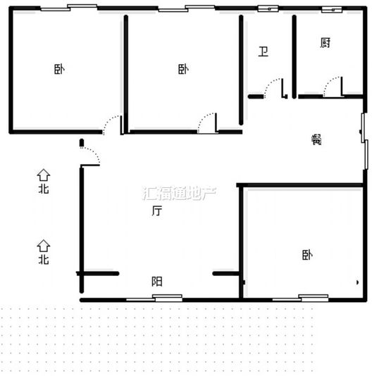 团结小区3室2厅1卫户型图