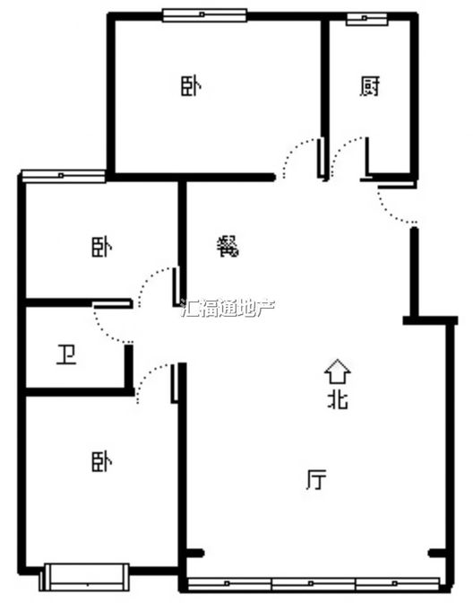 京中美居3室1厅1卫户型图