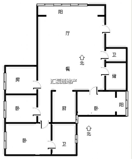 东方家园4室2厅2卫户型图