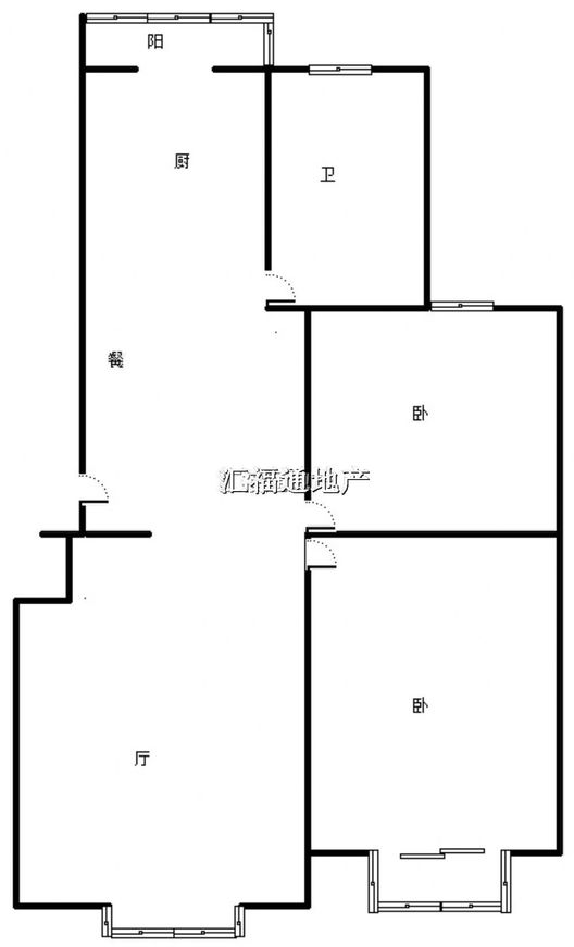 蓝天美林湾2室1厅1卫户型图