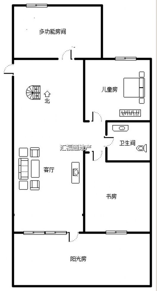 新加坡花园4室2厅2卫户型图