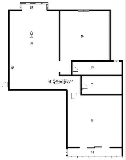 翡翠城（涿郡东区）2室1厅1卫户型图