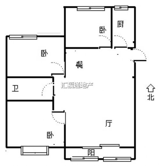 京中美居3室2厅1卫户型图