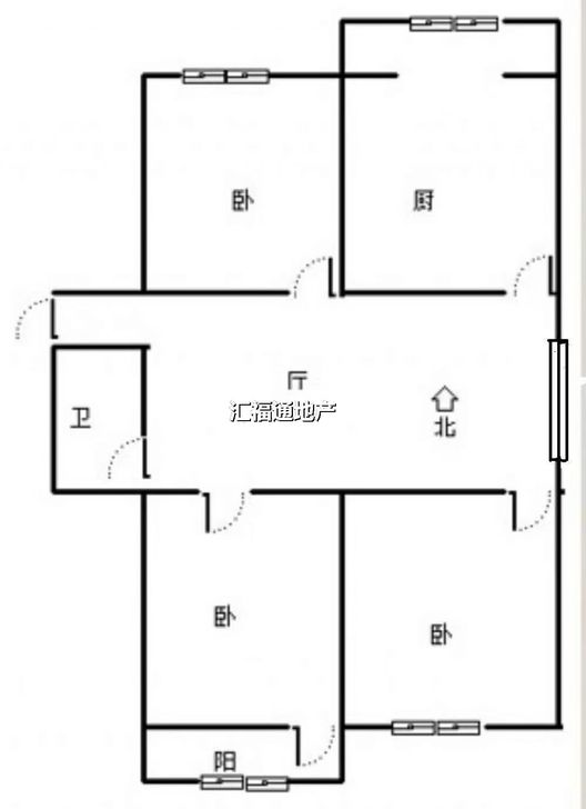 粮食局东关小区3室1厅1卫户型图