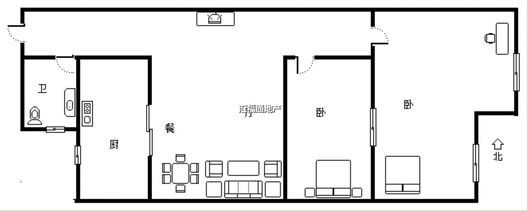弘德缘（豪门庄园三期）2室2厅1卫户型图