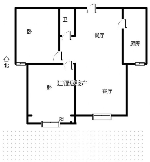 名流美域2室2厅1卫户型图