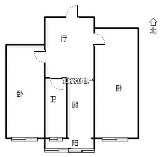 地质总局北院2室1厅1卫户型图