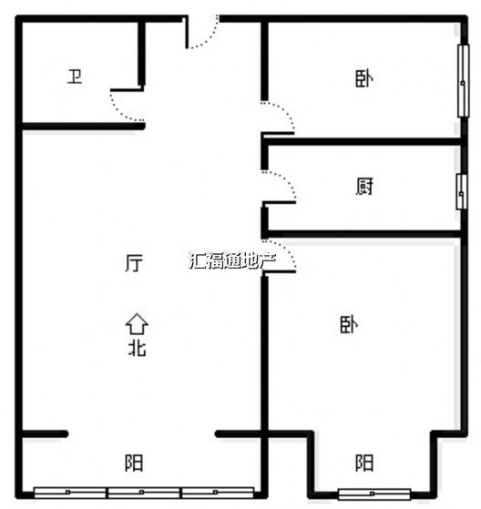 翡翠城（涿郡东区）2室2厅1卫户型图