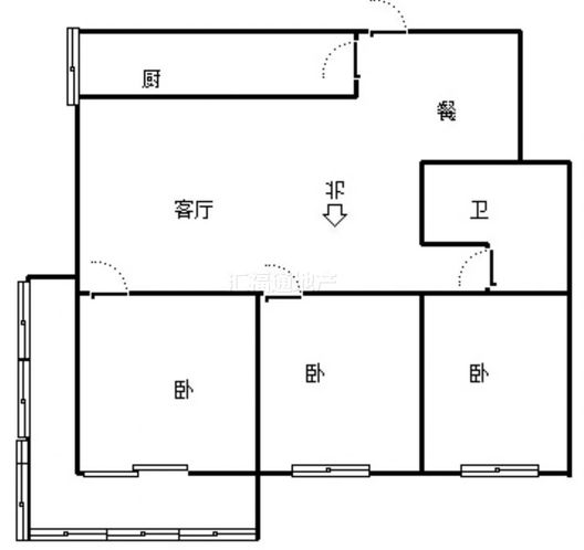 华泰豪庭3室2厅1卫户型图