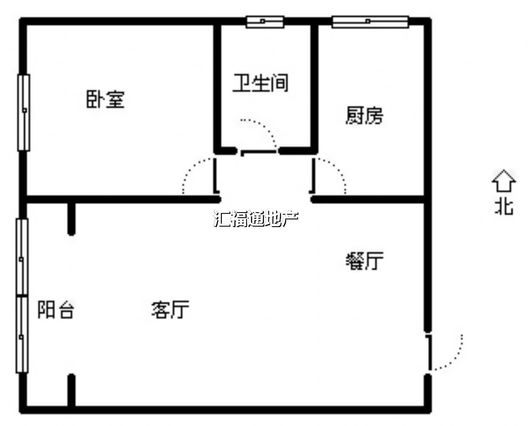 水岸花城1室1厅1卫户型图