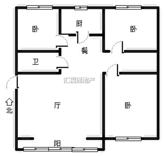 鹏润四季花园3室2厅2卫户型图