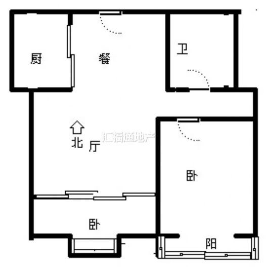 水岸花城2室1厅1卫户型图