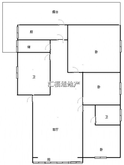 东方家园3室2厅2卫户型图