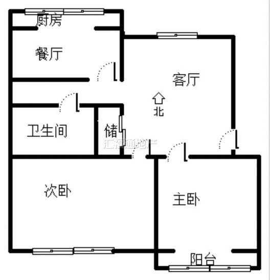 范阳水电小区2室1厅1卫户型图